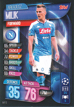 Arkadiusz Milik SSC Napoli 2019/20 Topps Match Attax CL #NAP12